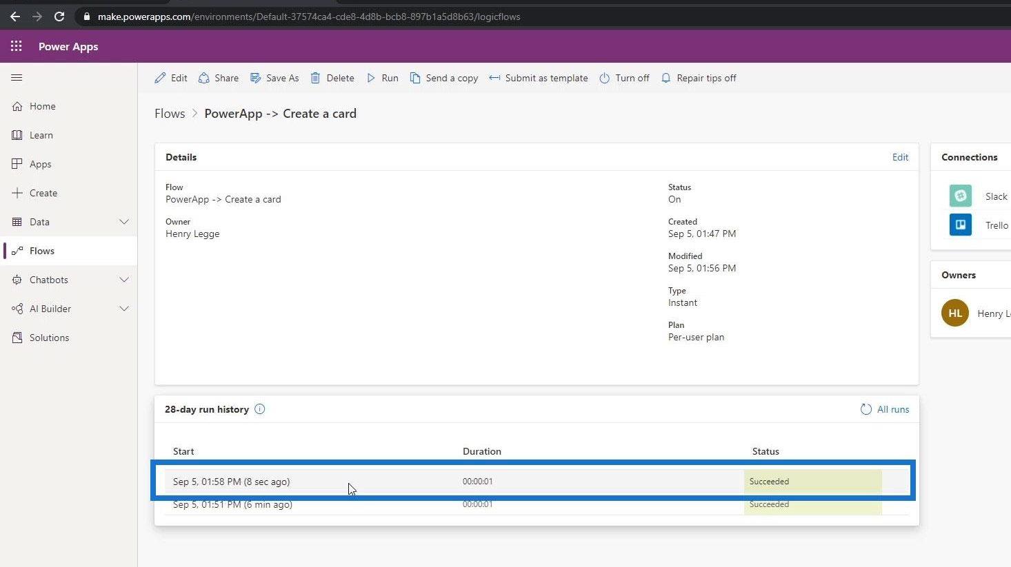 PowerApps-integrasjon i Microsoft Power Automate