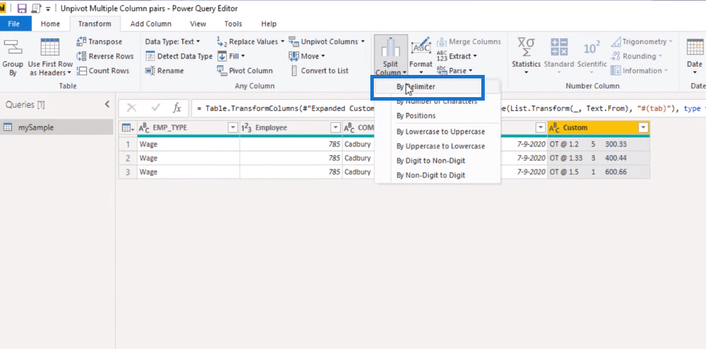 LuckyTemplates Unpivot Columns – Príručka Power Query