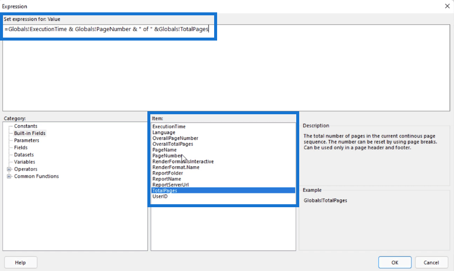 Dynamisk sidhuvud och sidfot i LuckyTemplates