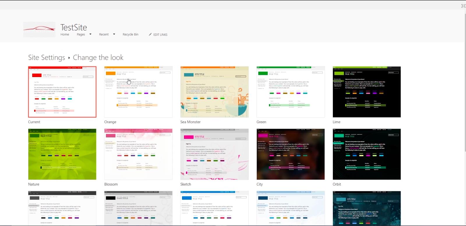 Zážitok zo zobrazenia klasického dizajnu SharePointu