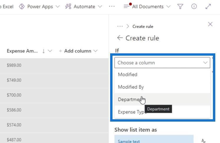 Visa formatering i SharePoint