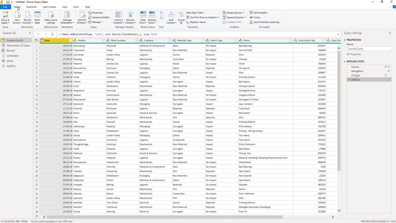 Oversigt over Query Editor-brugergrænsefladen i LuckyTemplates