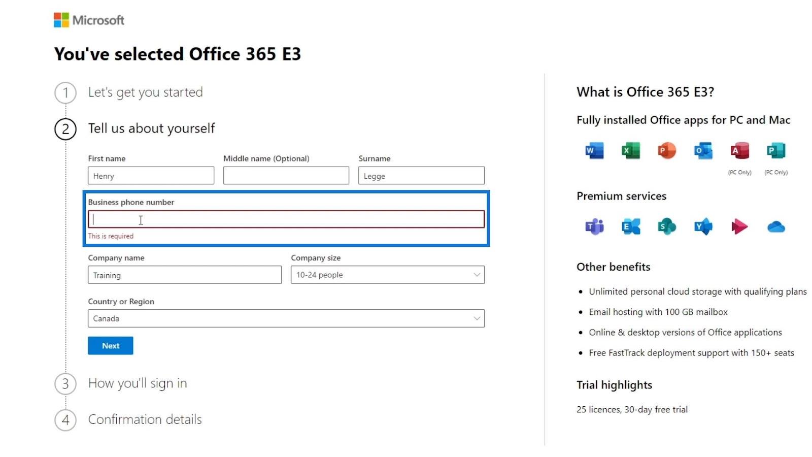 MS SharePoint oktatóanyag: Fiók létrehozása