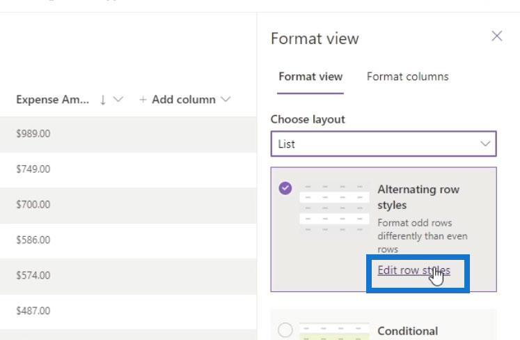 Visa formatering i SharePoint