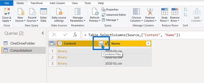 Power Query: Kombiner filer fra flere mapper