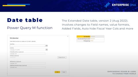 Introduktion av Power Query Extended Date Table V2