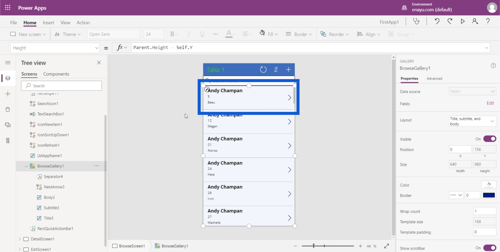 PowerApps Gallerier: En introduktion