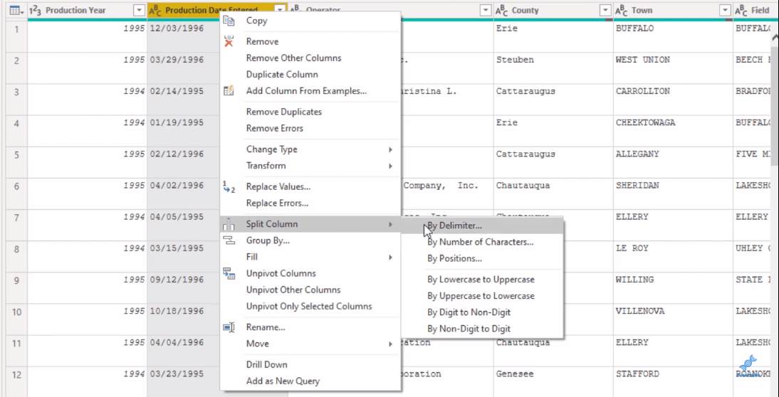 Endre datoformater ved hjelp av Power Query Editor