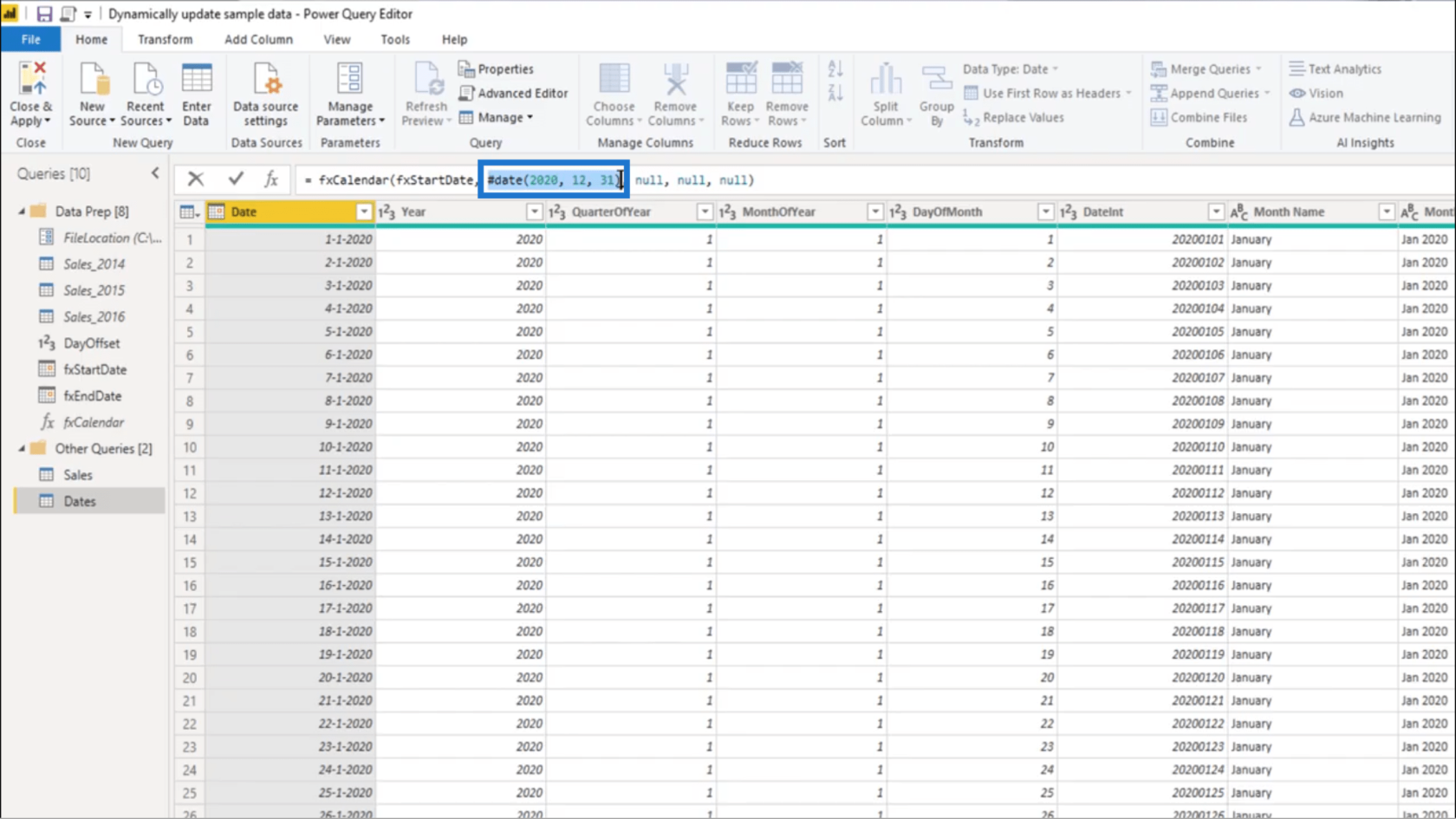 Lag et permanent oppdatert praksisdatasett i LuckyTemplates