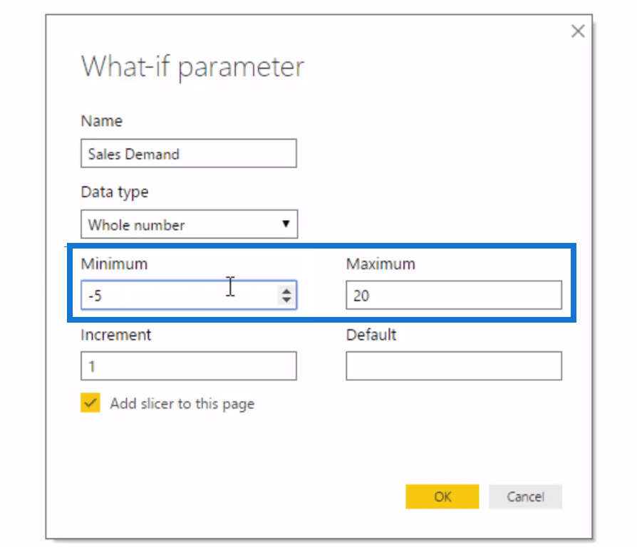 LuckyTemplates 'What-If'-parameterfunksjon