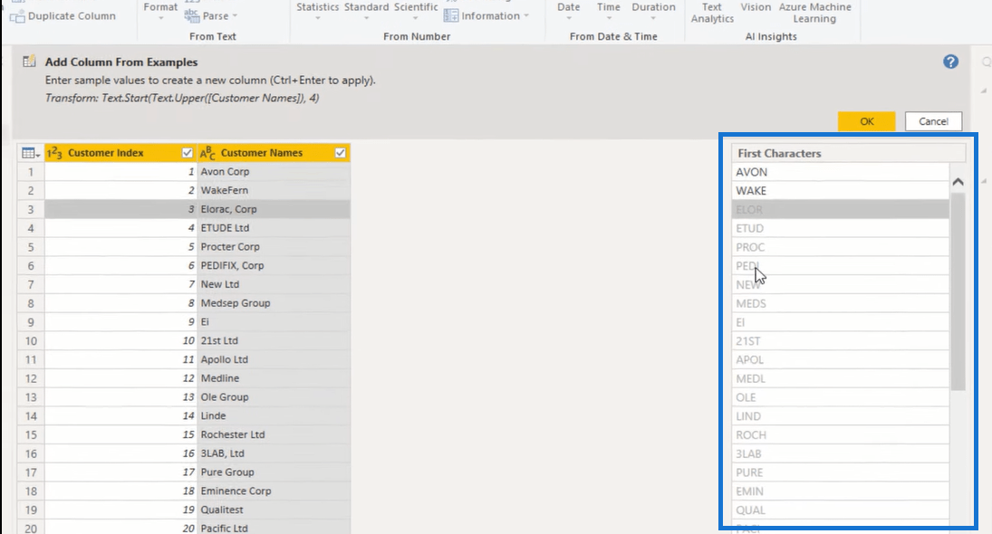 Kolumn från exempel LuckyTemplates – Power Query Handledning