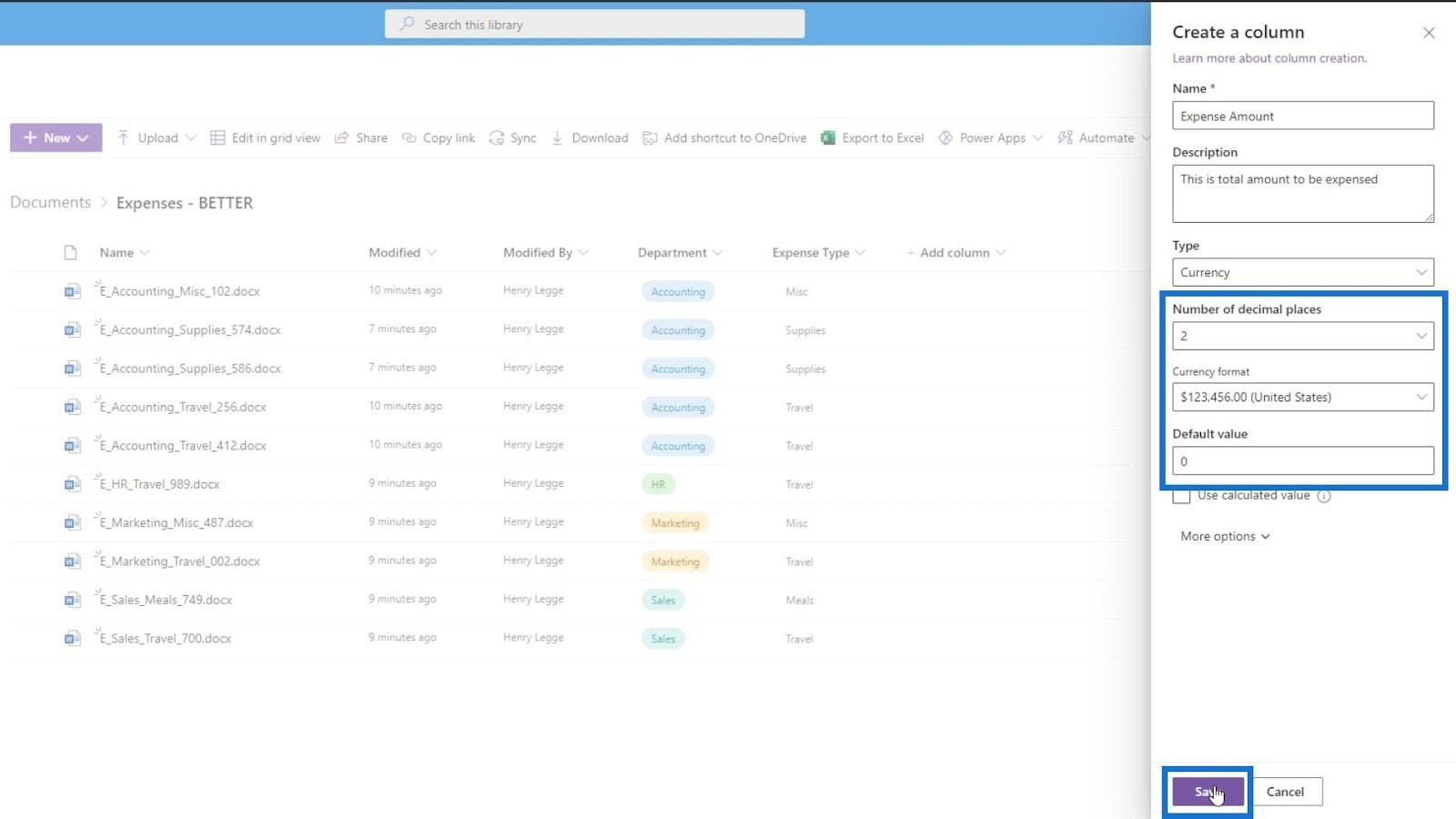 Tilføjelse af metadata i SharePoint ved hjælp af kolonner