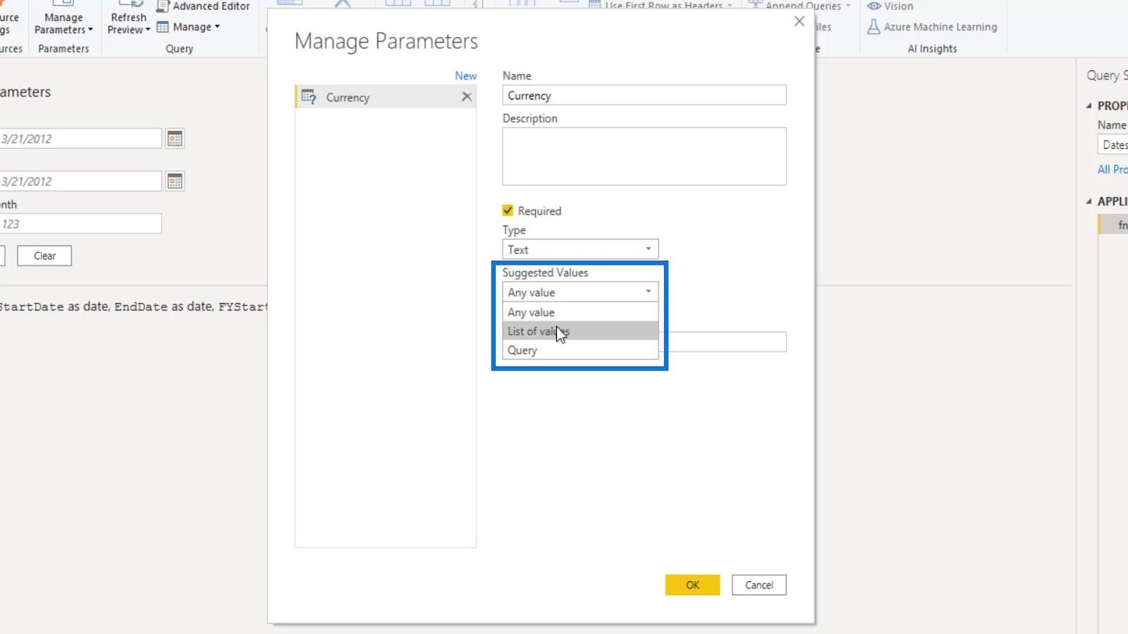 LuckyTemplates Parameters Via Query Editor