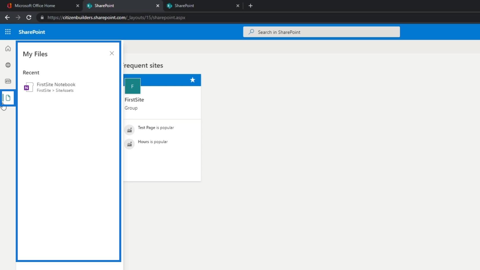 SharePoint-nettsted |  Layout og menygjennomgang