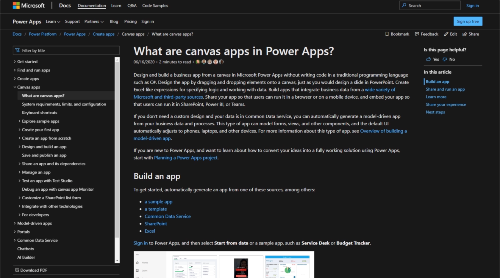 PowerApps-dokumentation: Använda MS Docs för expertfunktioner