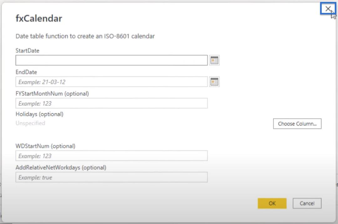 Introduktion av Power Query Extended Date Table V2