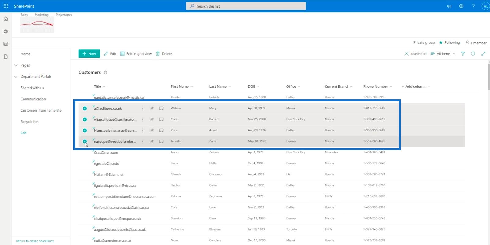 Елемент списку SharePoint: редагування одного та кількох елементів