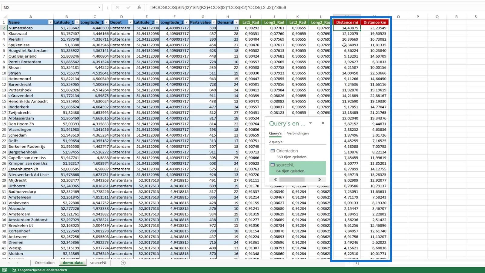 Afstand og lejeberegning: LuckyTemplates geospatial analyse