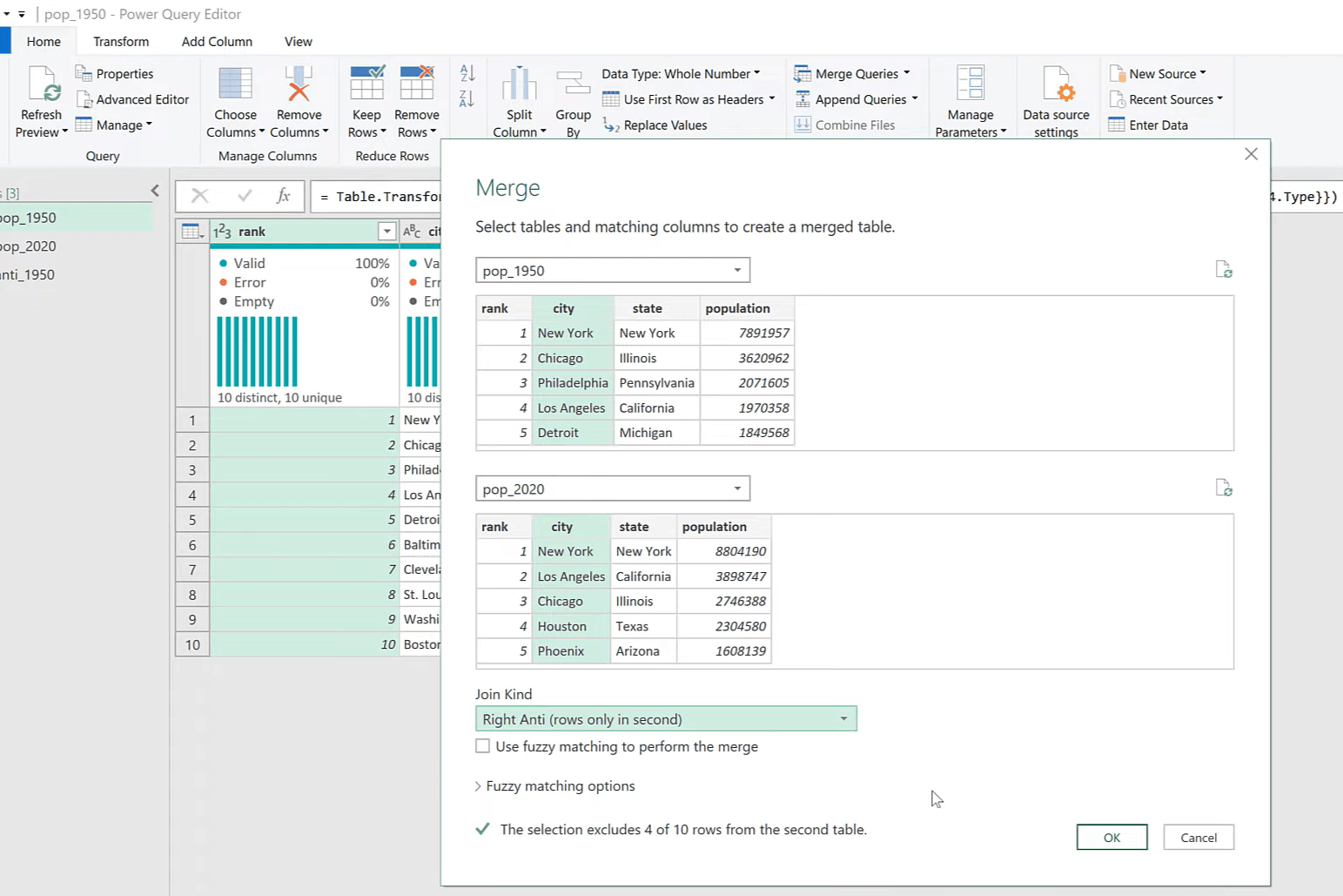 Slå sammen spørringer ved å bruke Anti Join In Excel med Power Query