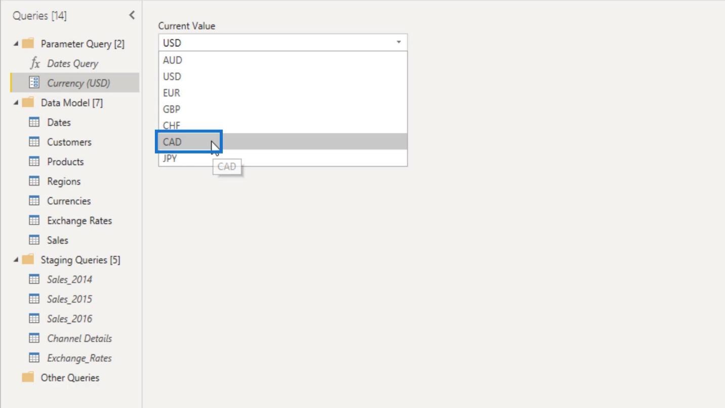 LuckyTemplates parametrar via frågeredigerare