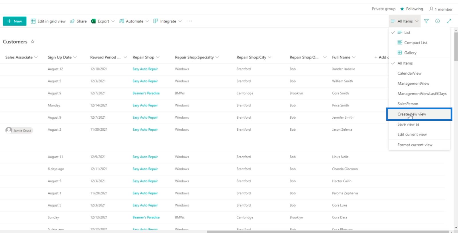 SharePoint-listans kalendervy