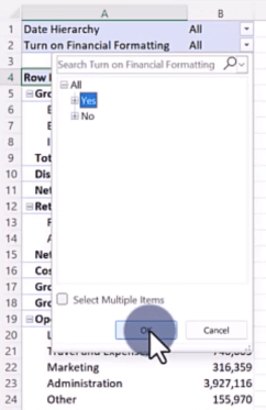 LuckyTemplates Excel-integrasjon for resultat- og resultaterklæringer