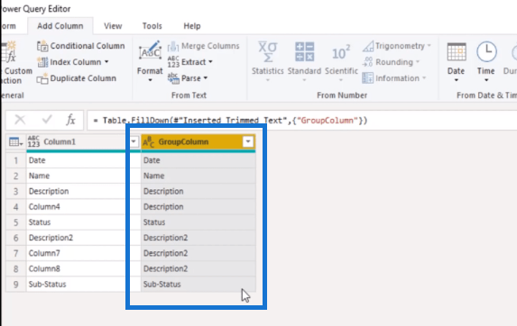 Hogyan lehet dinamikusan egyesíteni az oszlopokat egy Power Query-táblázatban