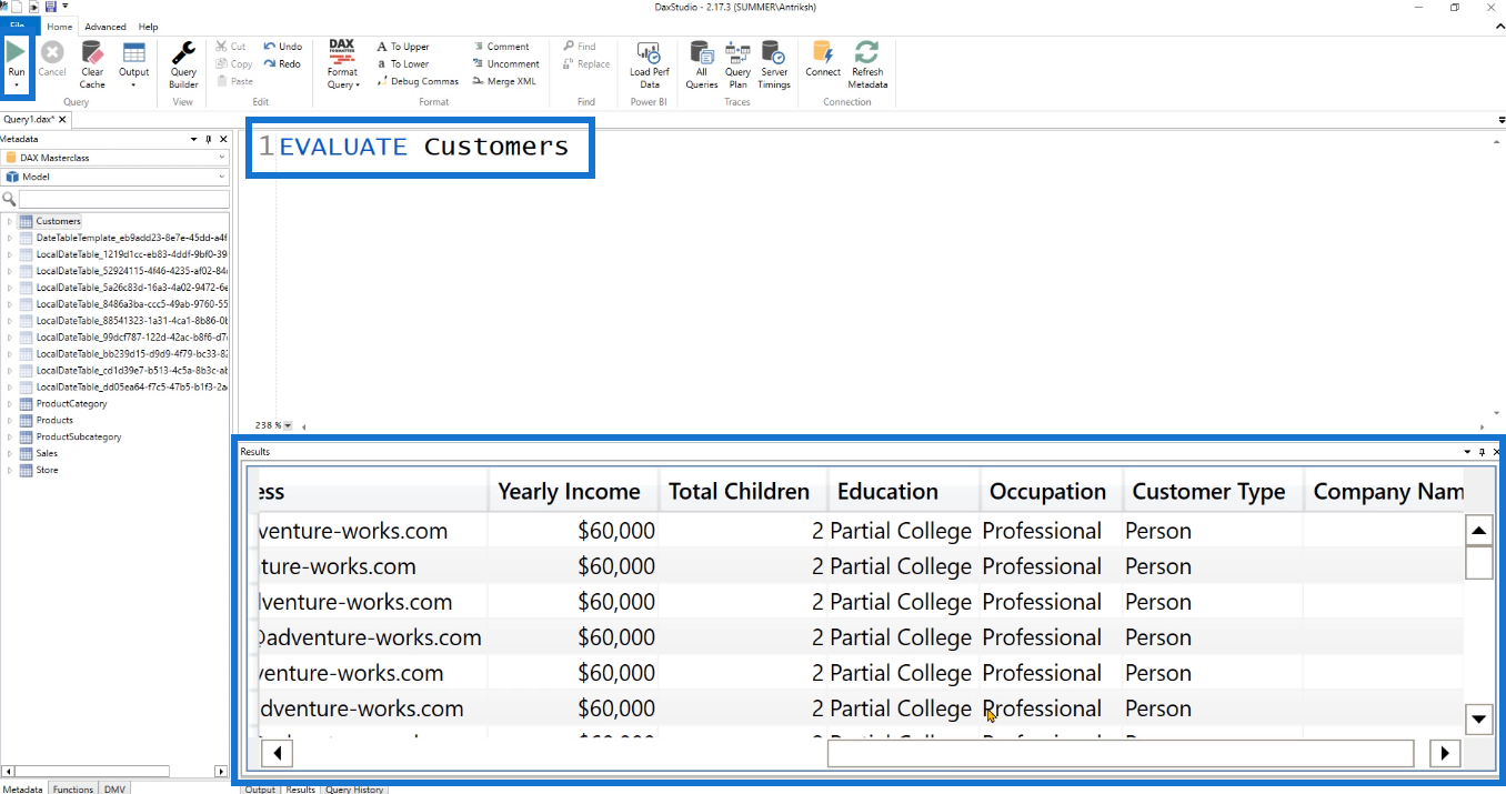 Forbind DAX Studio til LuckyTemplates og SSAS