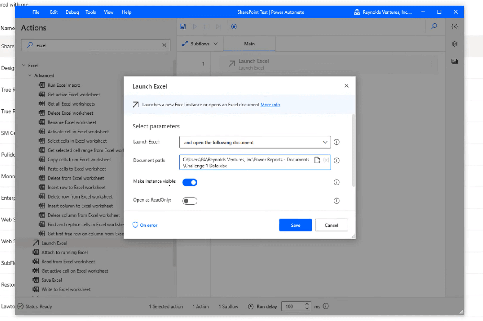 Obnovte súbor Excel v Sharepointe s Power Automate Desktop