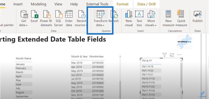 Sortering av datumtabellkolumner i LuckyTemplates