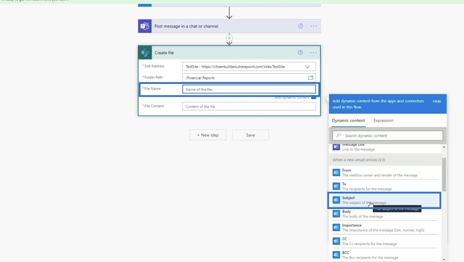 MS Flow: Hur man laddar upp i SharePoint via e-post