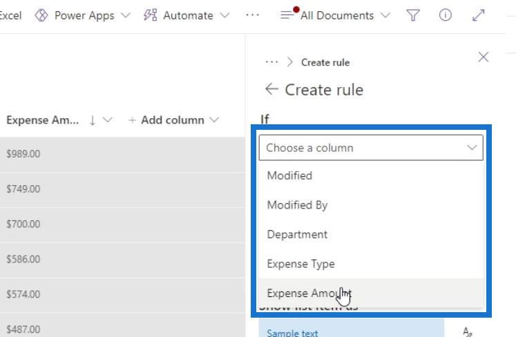 Se formatering i SharePoint