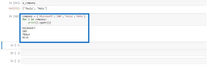 Python-liste og til sløjfe i LuckyTemplates