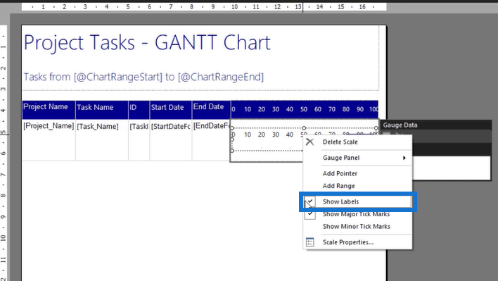 Lag et Gantt-diagram i LuckyTemplates Report Builder