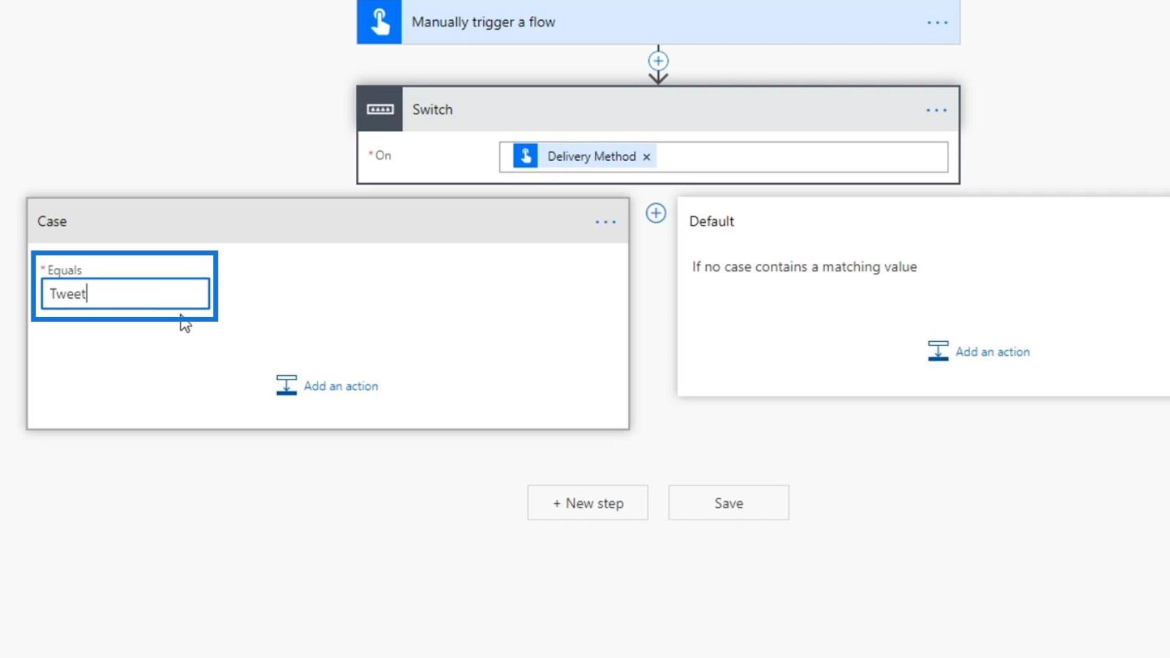 Power Automate Switch Control Action i arbeidsflyter