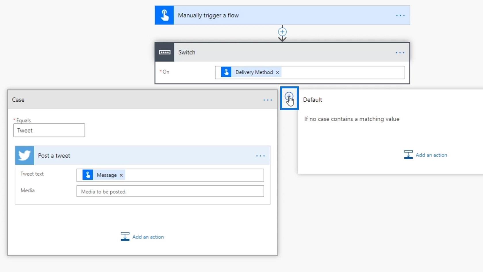 Power Automate Switch Control Action i arbeidsflyter