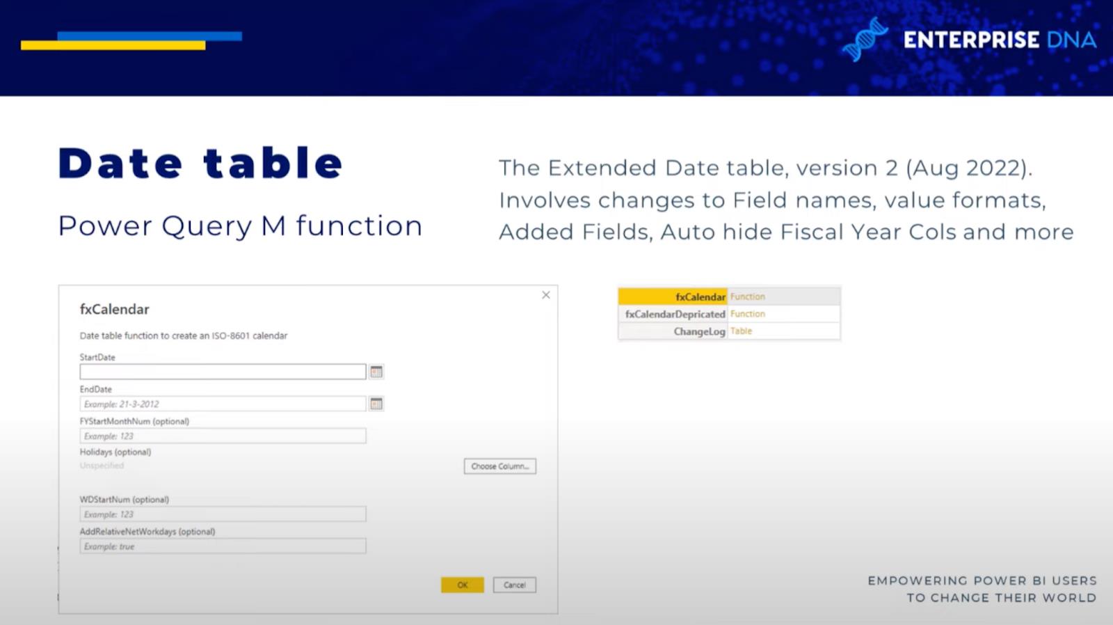 Vi introduserer Power Query Extended Date Table V2