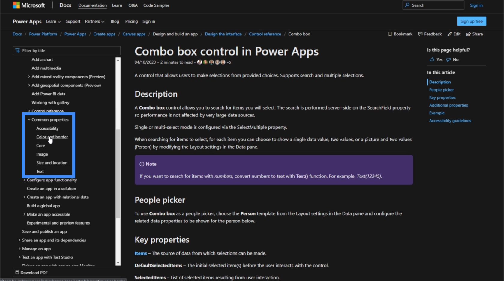 PowerApps dokumentáció: MS Docs használata szakértői funkciókhoz