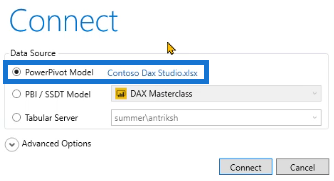 Forbind DAX Studio til LuckyTemplates og SSAS