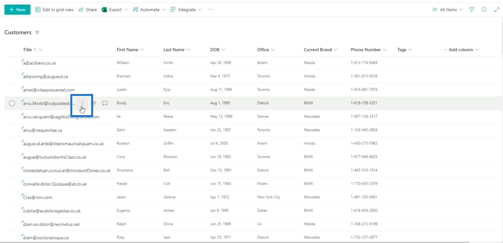 Lägger till SharePoint-valfält i en lista