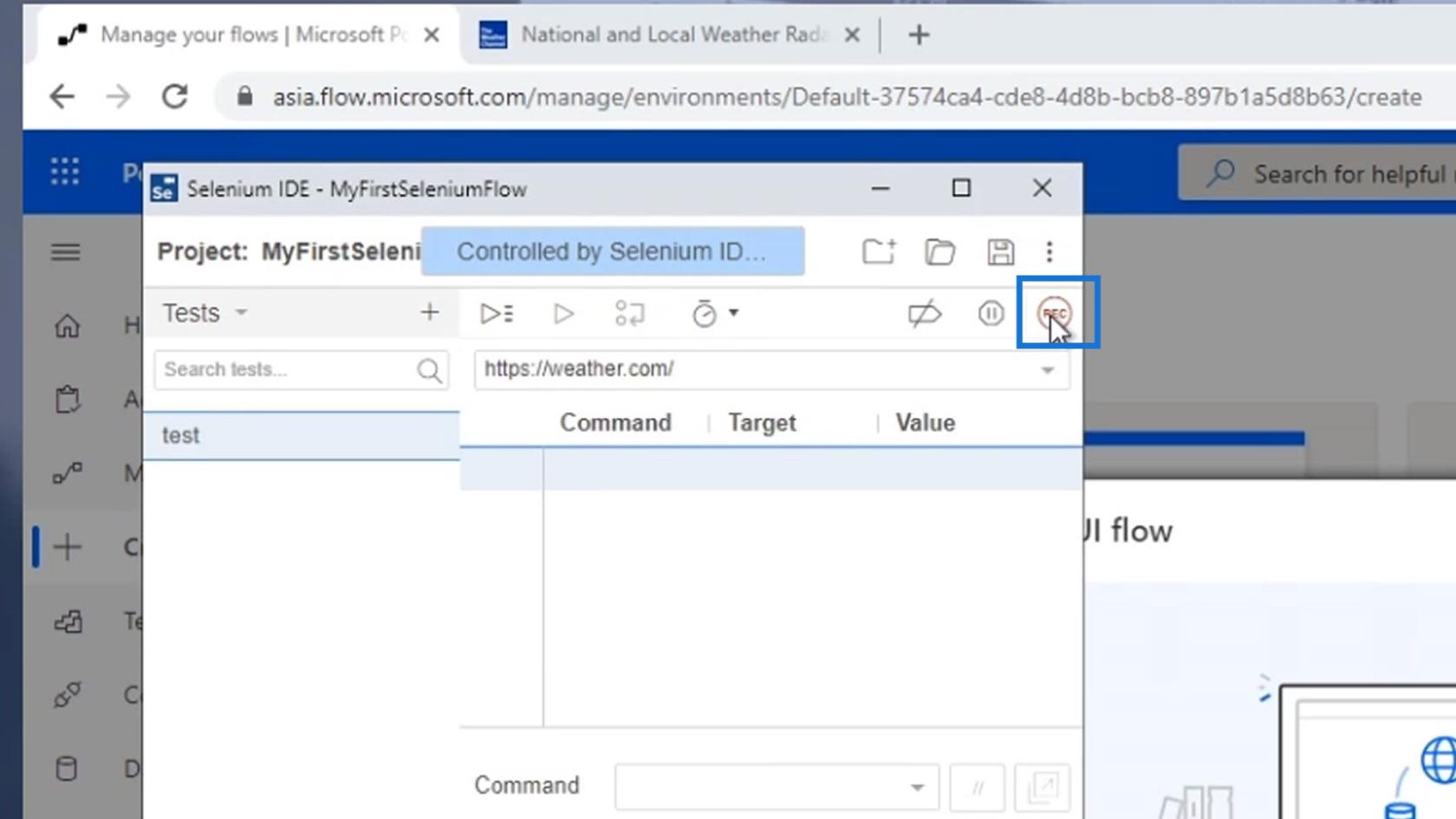 Selenium IDE a Power Automate UI Flowsban