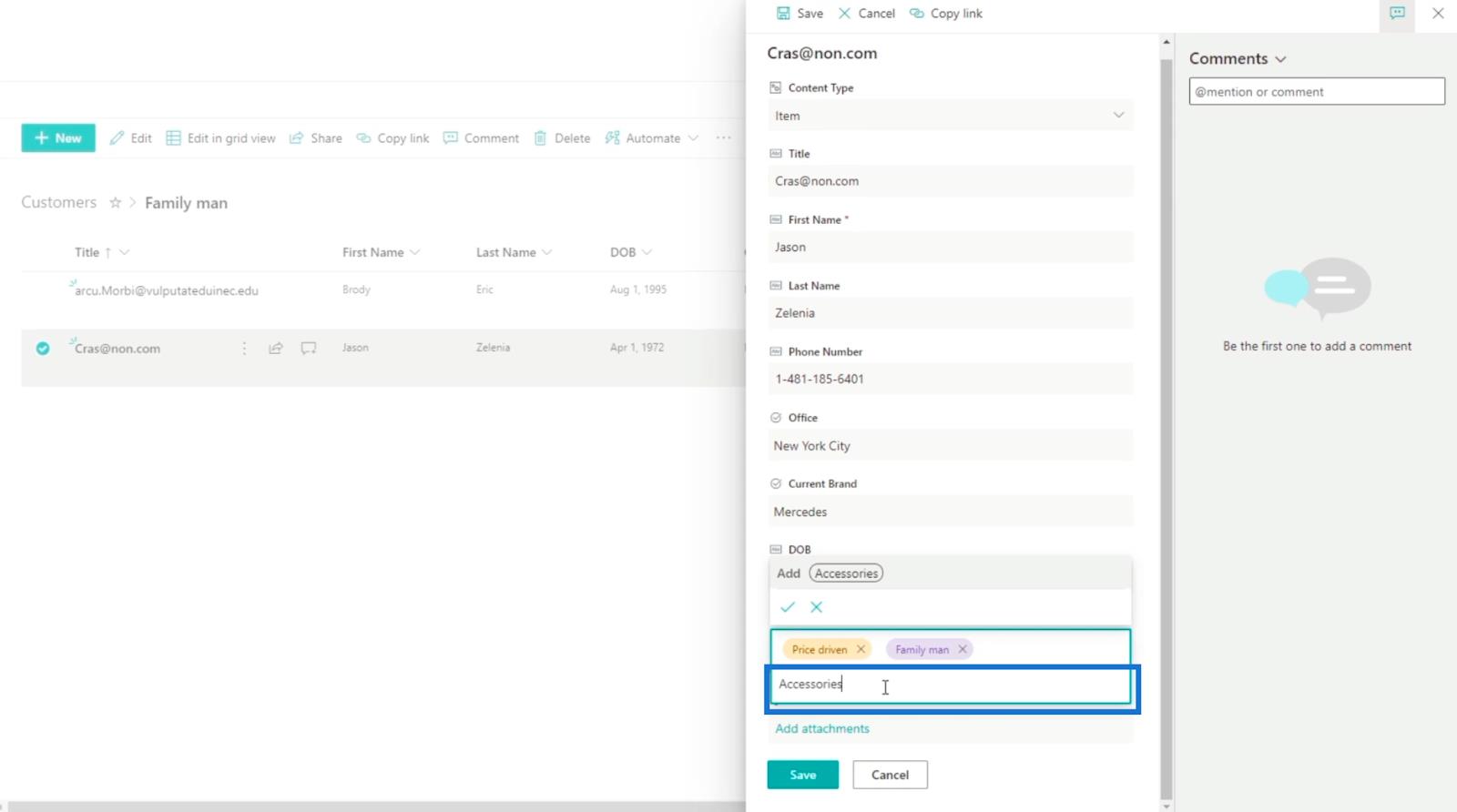 Přidání pole SharePoint Choice v seznamu