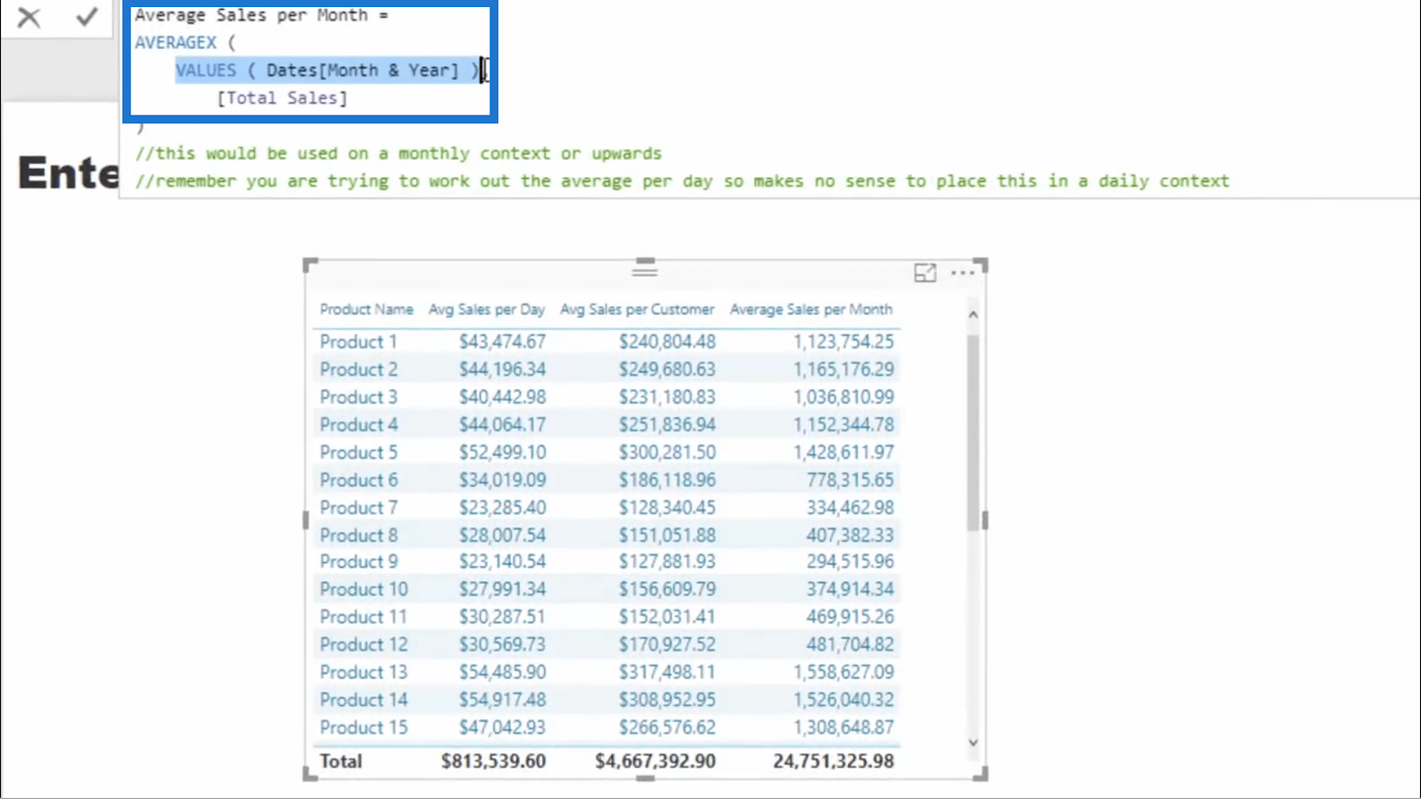 Bruk av AVERAGEX i LuckyTemplates – En DAX-veiledning og eksempler