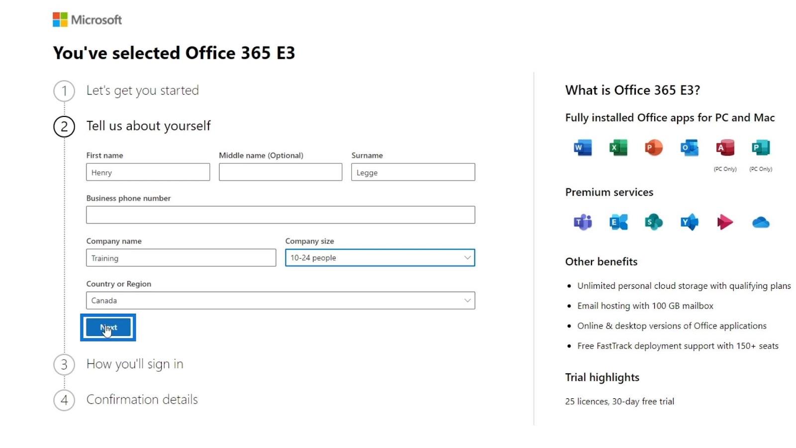 MS SharePoint Handledning: Skapa konto