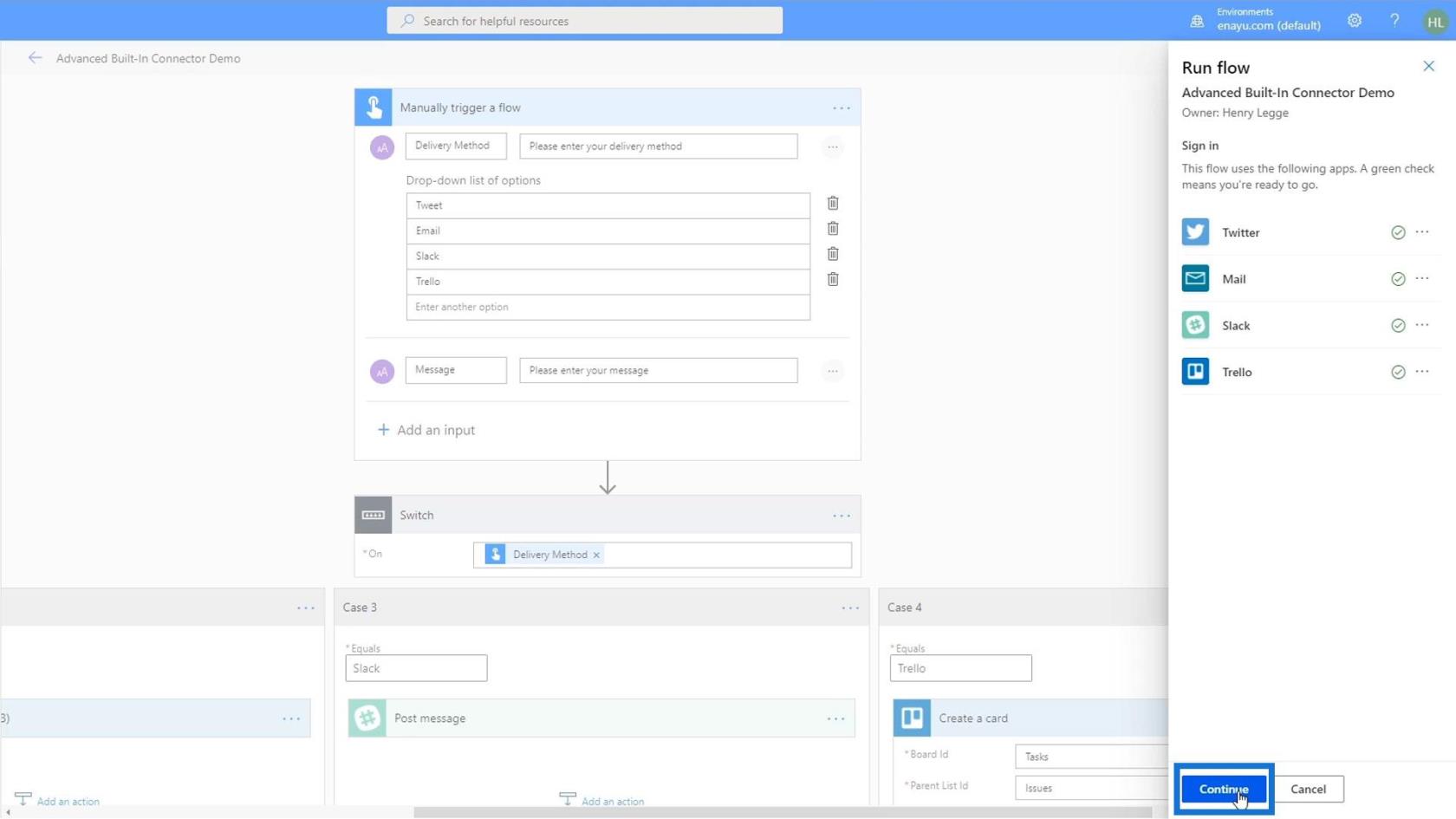 Power Automate Switch Control Action i arbeidsflyter