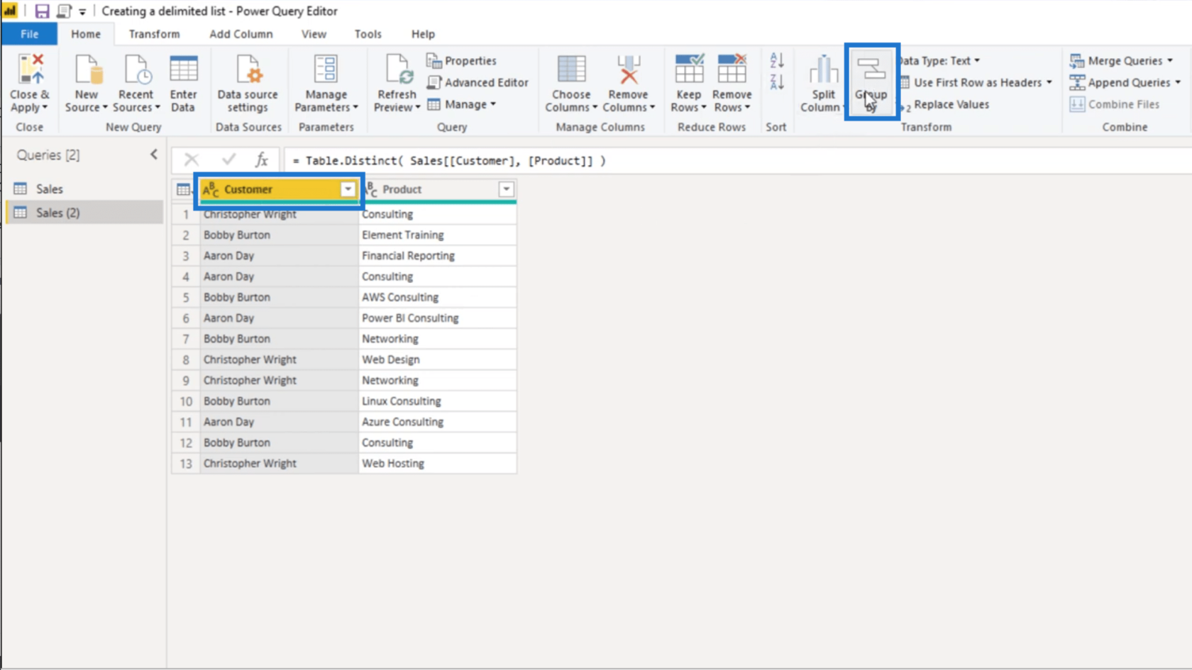 Opprett en avgrenset liste i Power Query – Query Editor-veiledning