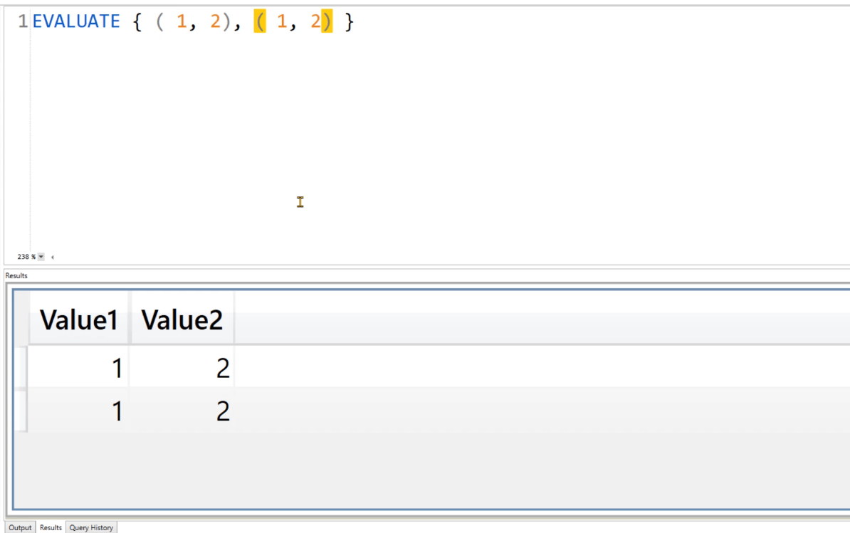 DAX Studio EVALUATE Avainsana: Perusesimerkkejä