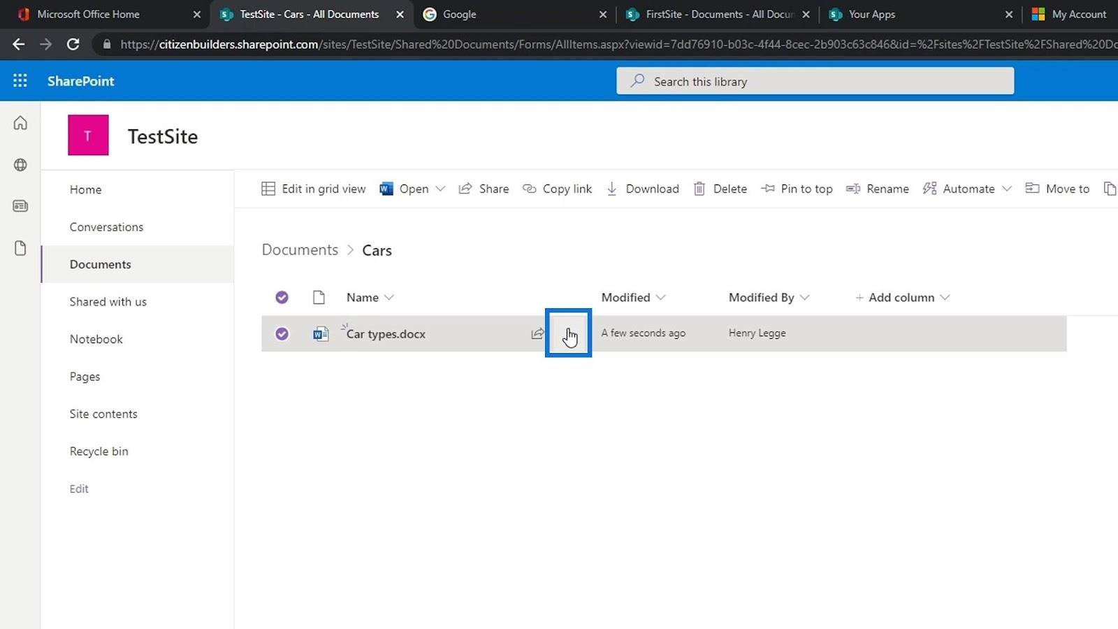 Verziózás a SharePoint dokumentumtárban