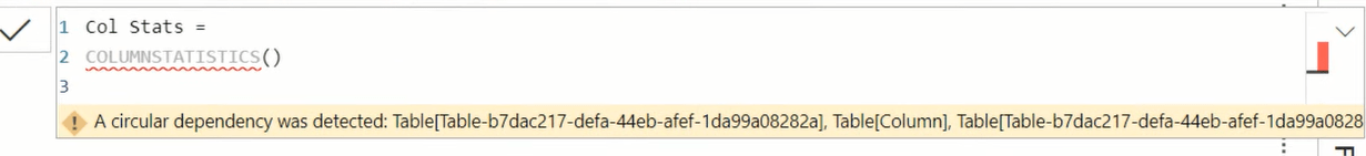 Ny DAX-funktion COLUMNSTATISTICS – Översikt