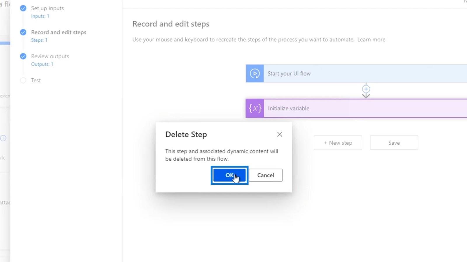 UI Flow bemenetek a Microsoft Power Automate-ban